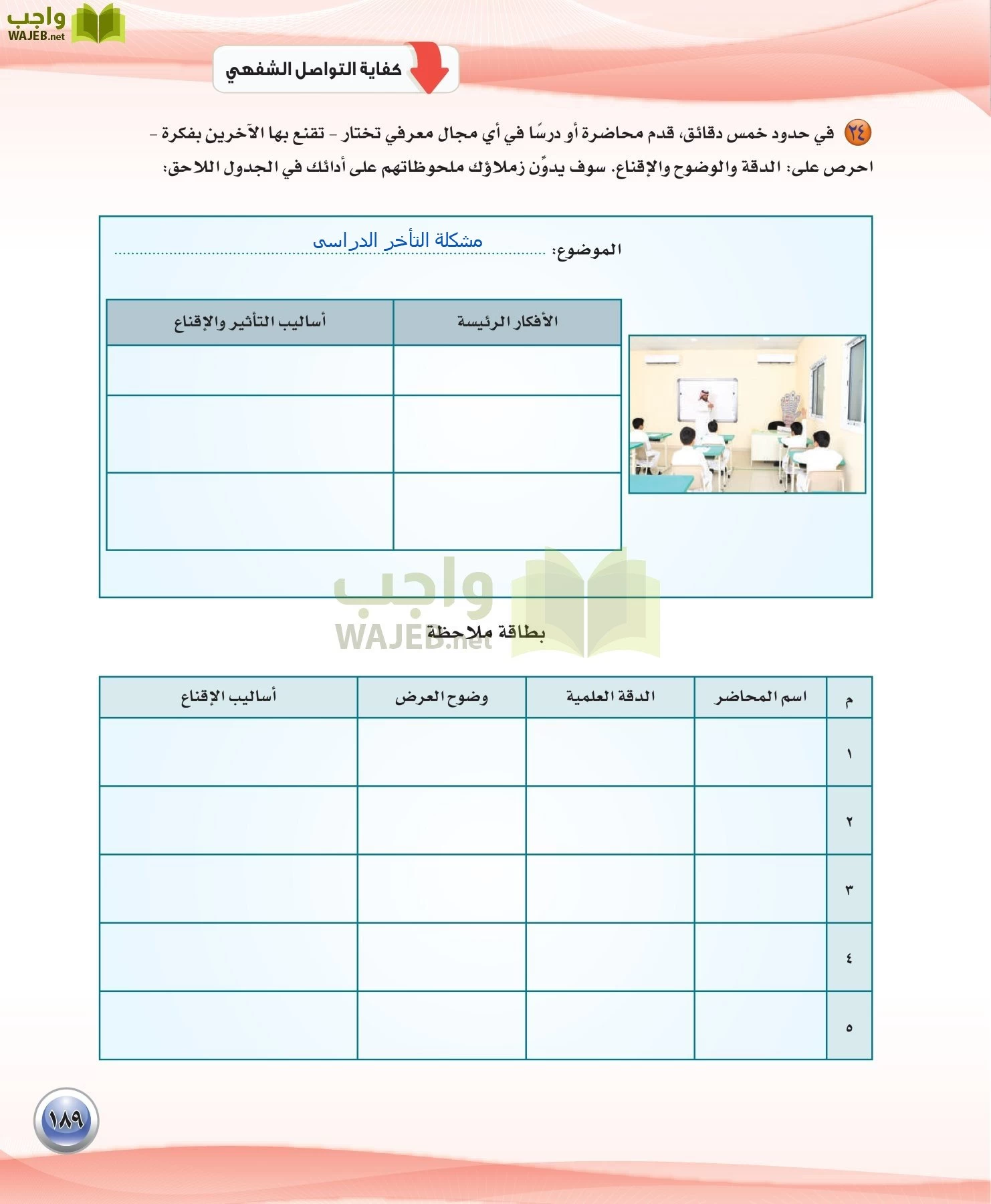 اللغة العربية 3 مقررات الكفايات اللغوية page-189