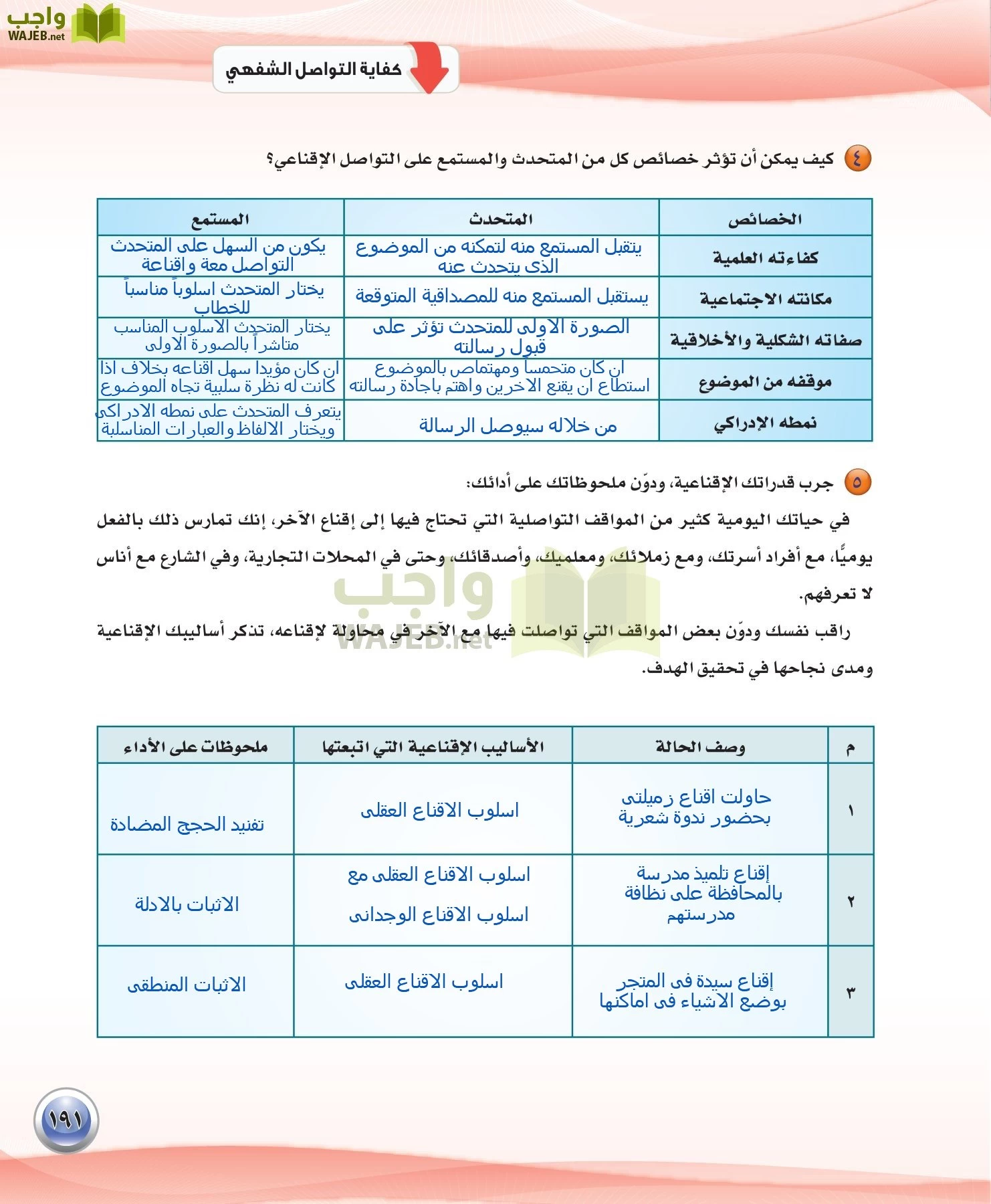 اللغة العربية 3 مقررات الكفايات اللغوية page-191