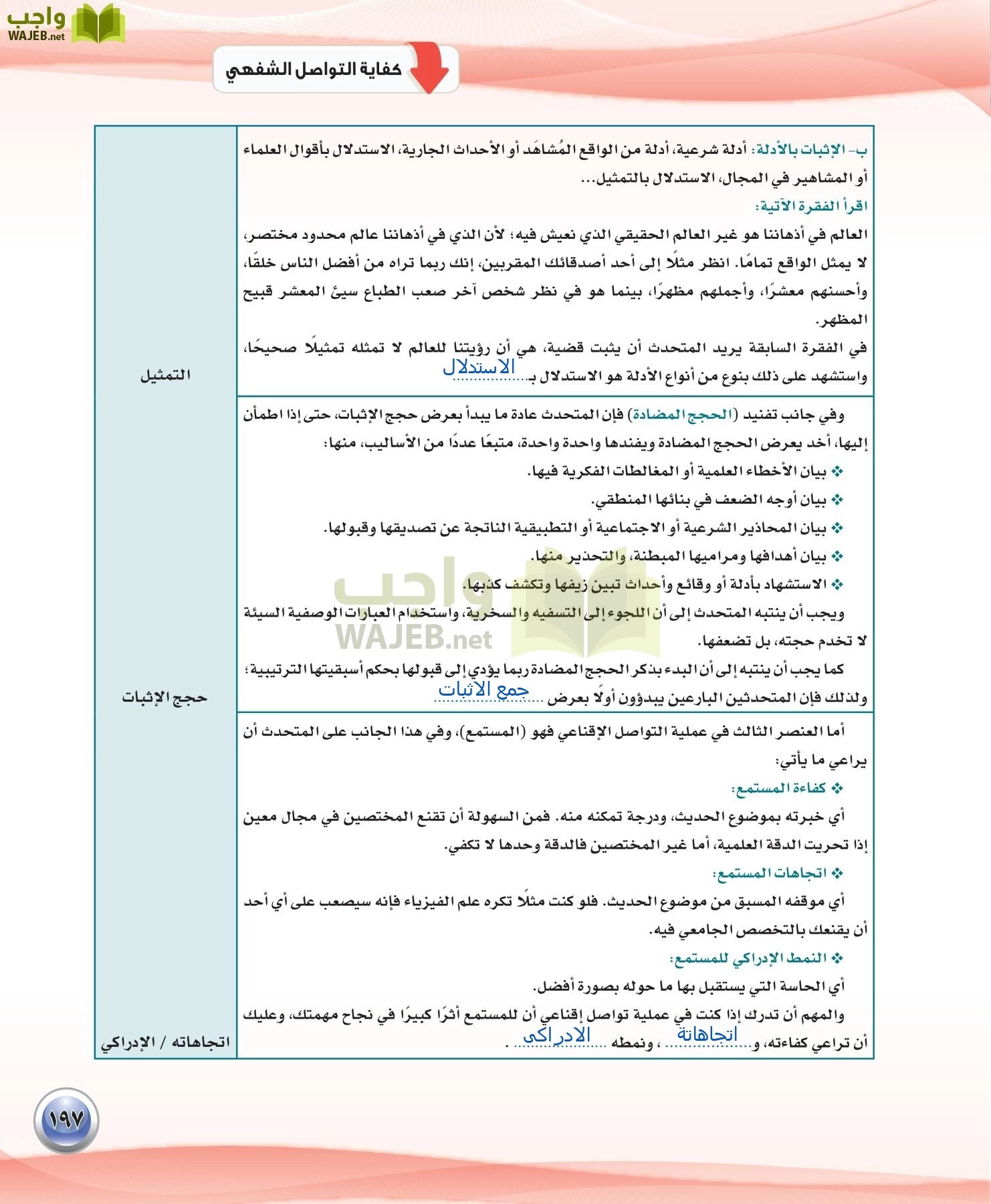 اللغة العربية 3 مقررات الكفايات اللغوية page-197