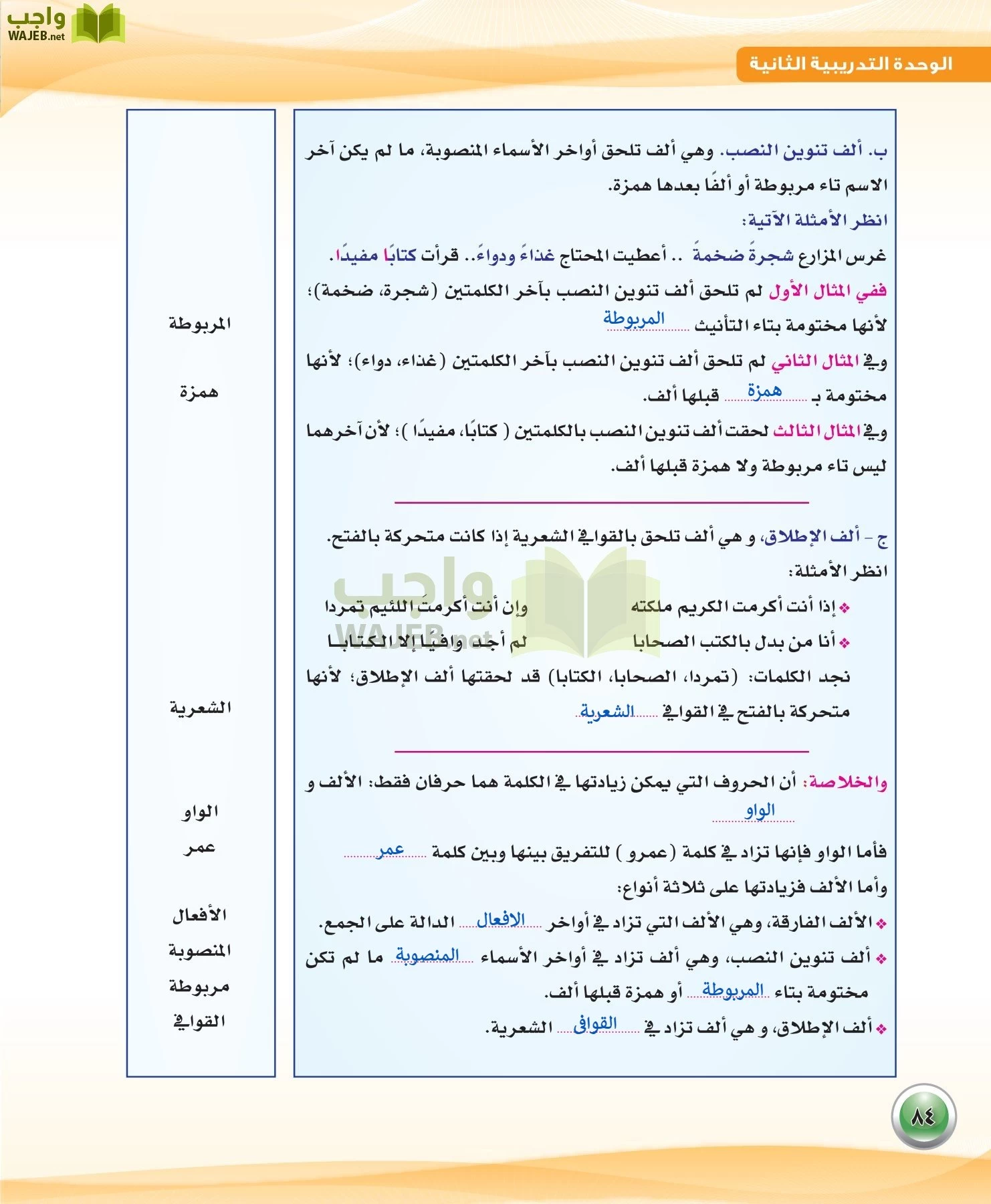 اللغة العربية 3 مقررات الكفايات اللغوية page-84