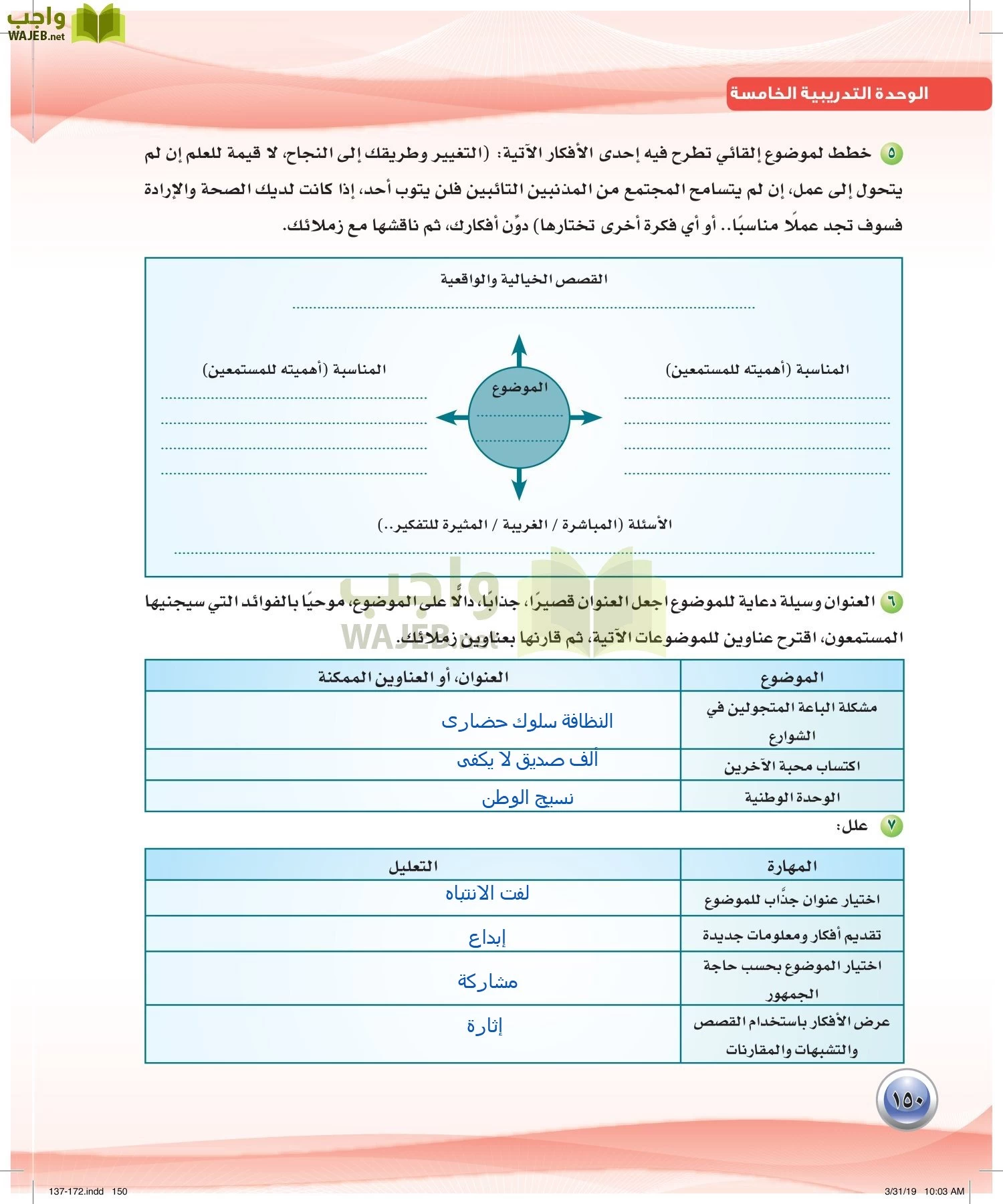 اللغة العربية 4 مقررات الكفايات اللغوية page-150