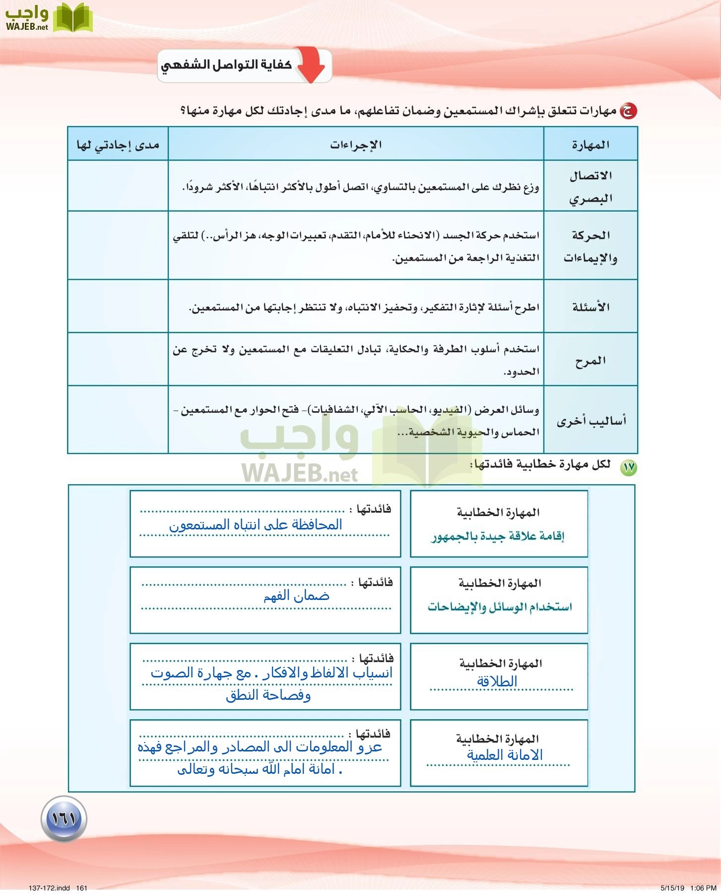 اللغة العربية 4 مقررات الكفايات اللغوية page-161