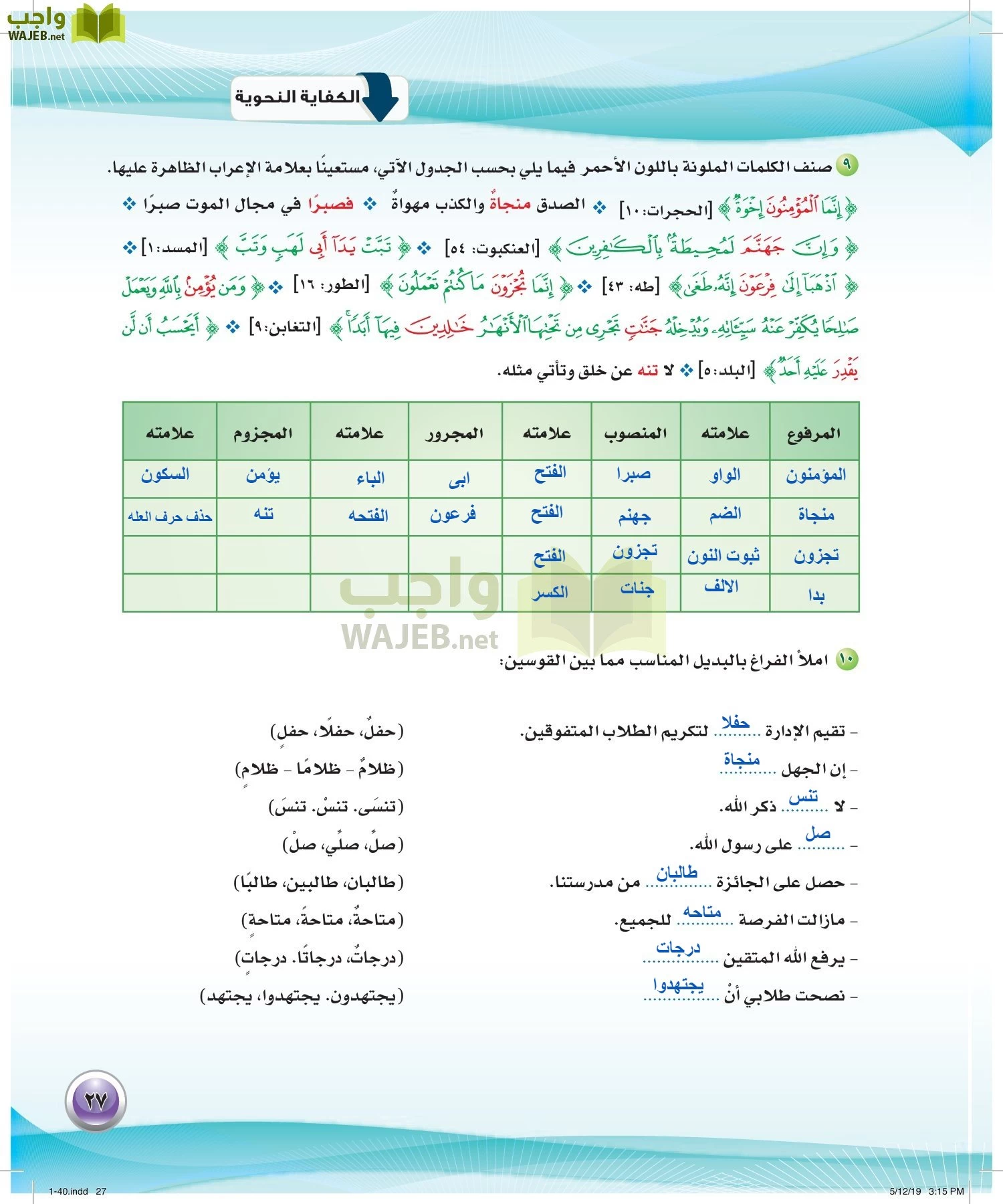 اللغة العربية 4 مقررات الكفايات اللغوية page-27