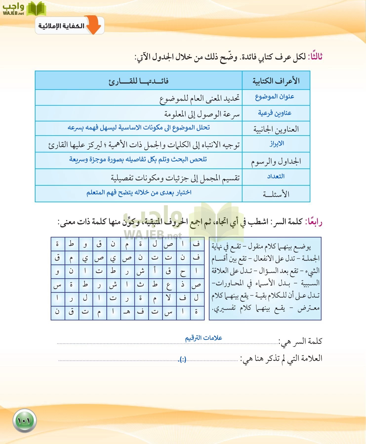 اللغة العربية 1 مقررات الكفايات اللغوية page-101