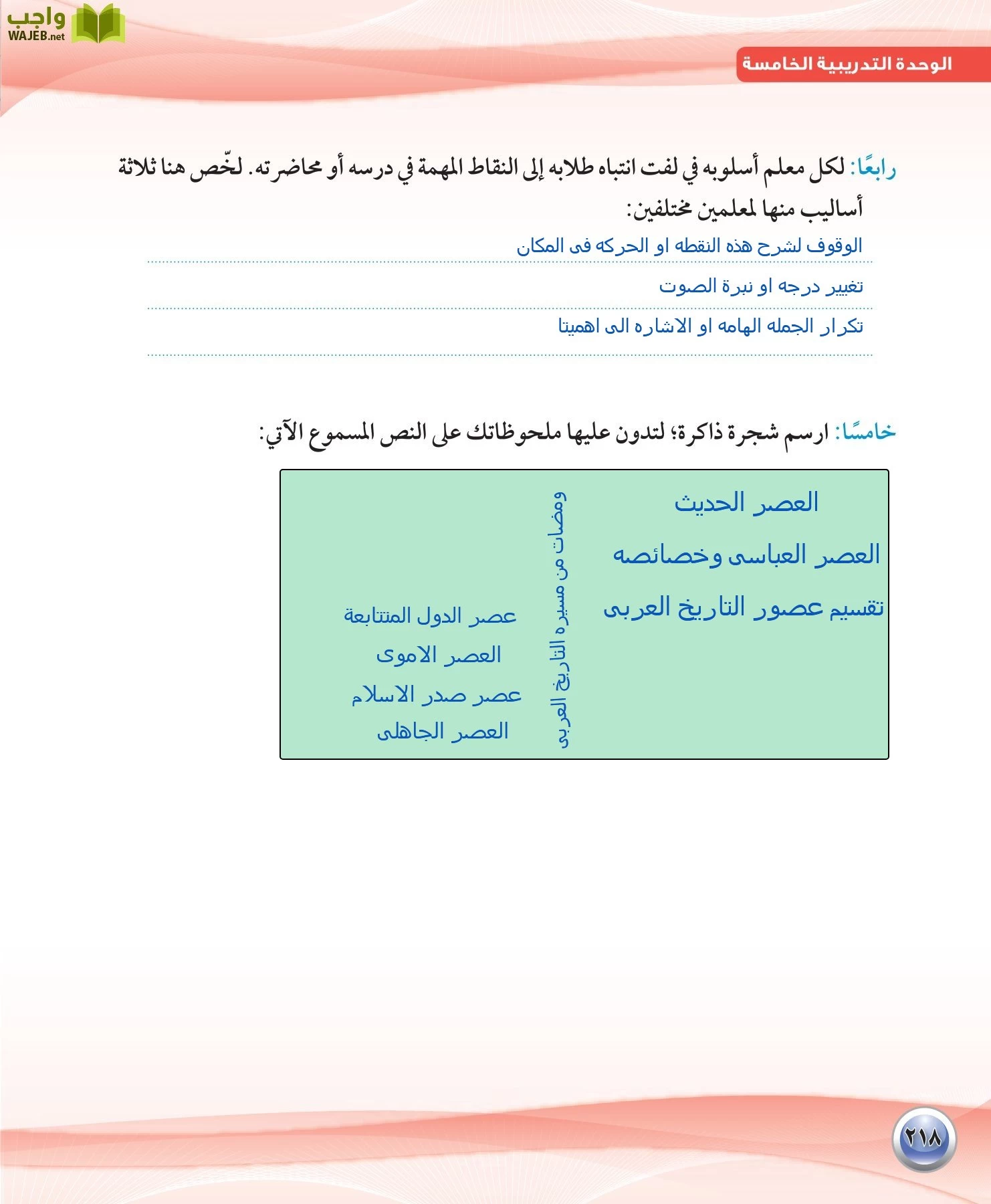 اللغة العربية 1 مقررات الكفايات اللغوية page-218