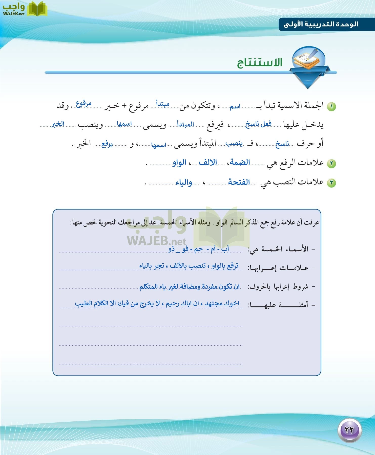 اللغة العربية 1 مقررات الكفايات اللغوية page-22