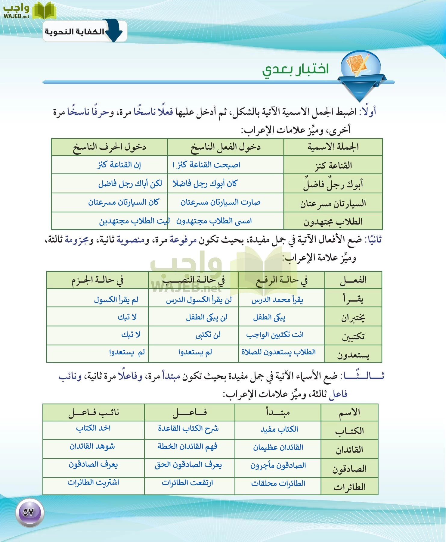 اللغة العربية 1 مقررات الكفايات اللغوية page-57