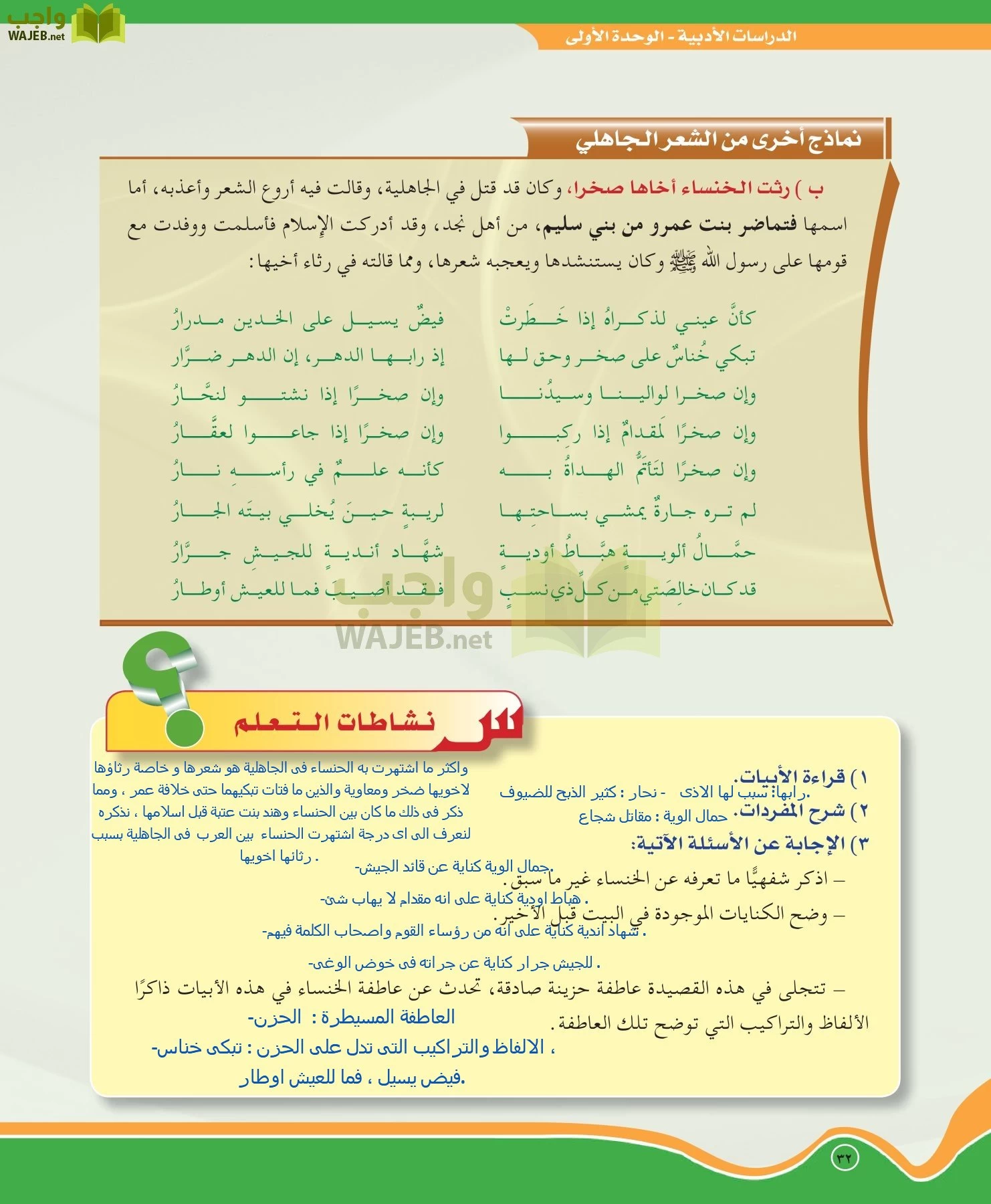 اللغة العربية 5 مقررات الدراسات الأدبية page-32