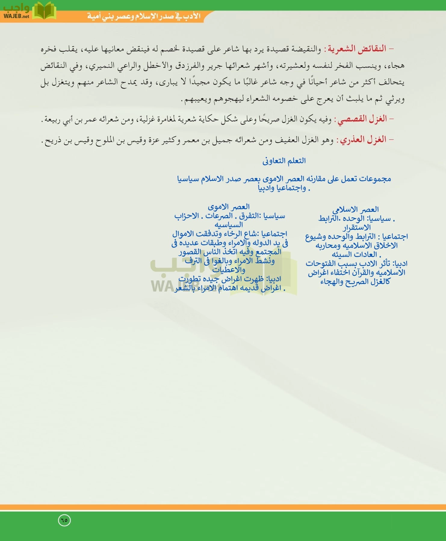 اللغة العربية 5 مقررات الدراسات الأدبية page-65