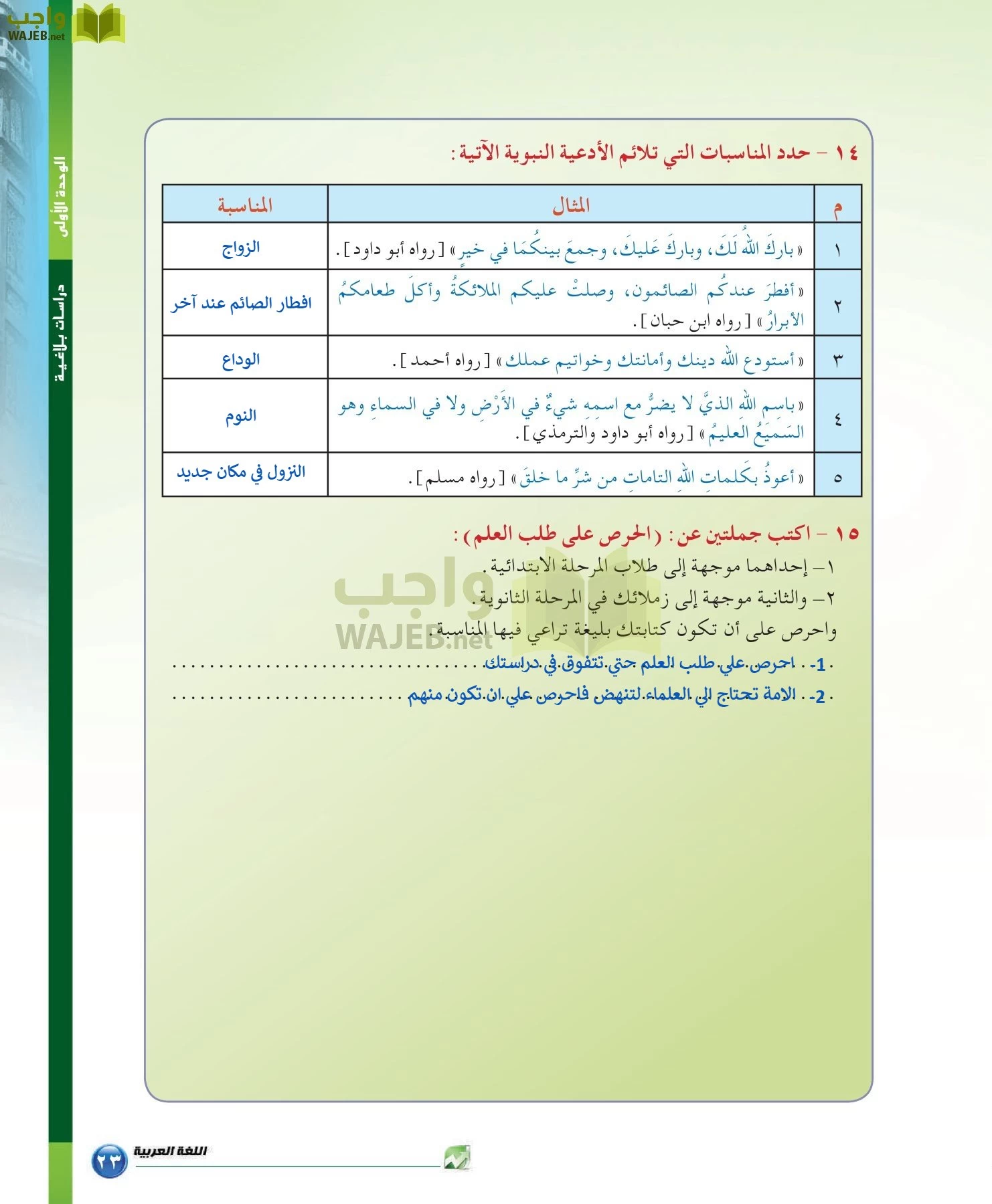 اللغة العربية 6 مقررات الدراسات البلاغية والنقدية page-23