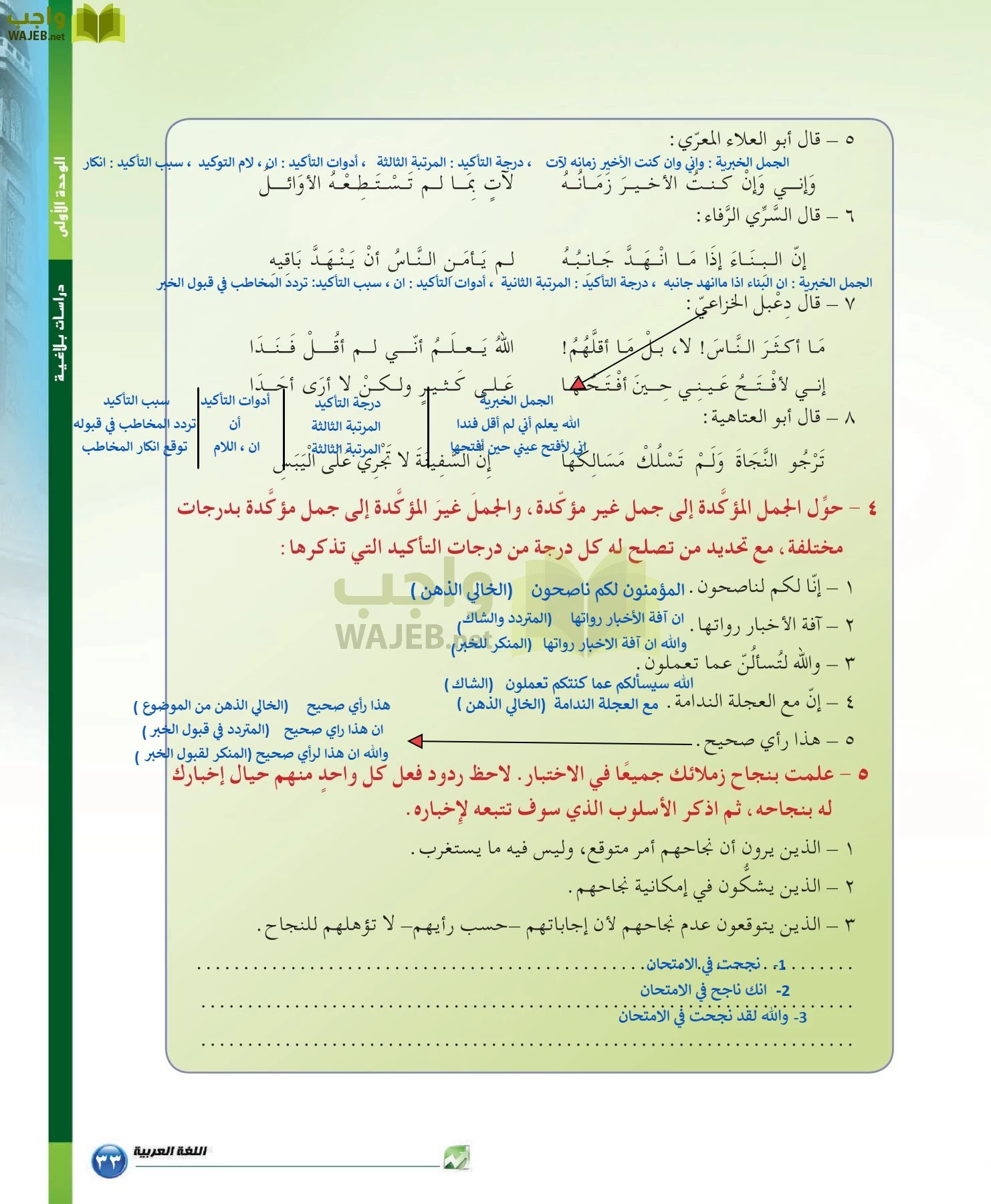 اللغة العربية 6 مقررات الدراسات البلاغية والنقدية page-33