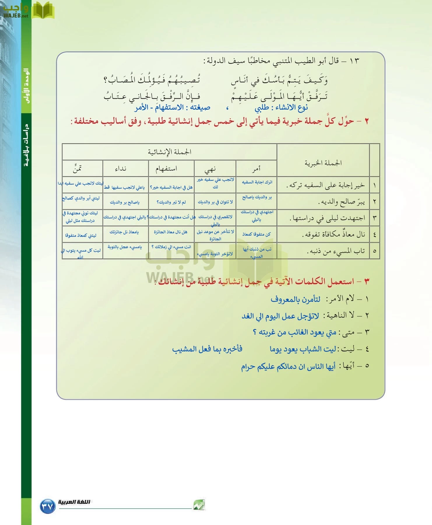 اللغة العربية 6 مقررات الدراسات البلاغية والنقدية page-37