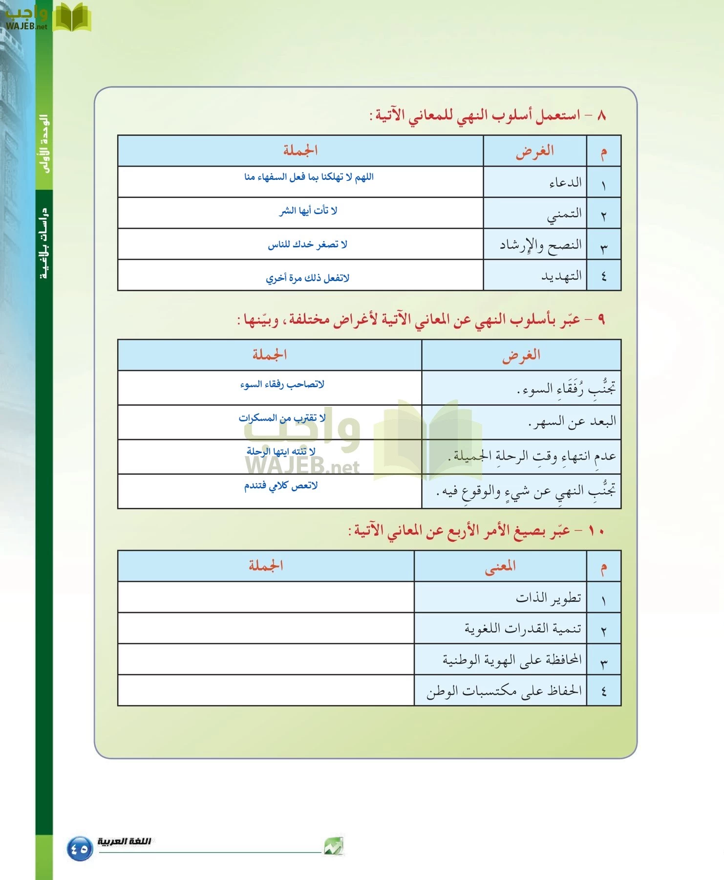 اللغة العربية 6 مقررات الدراسات البلاغية والنقدية page-45