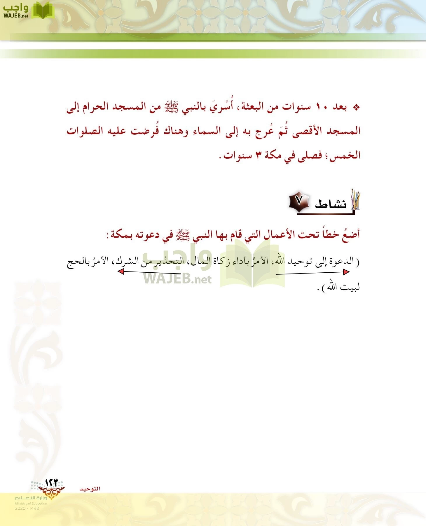 الدراسات الإسلامية (الحديث والسيرة-التوحيد-الفقه والسلوك) page-122