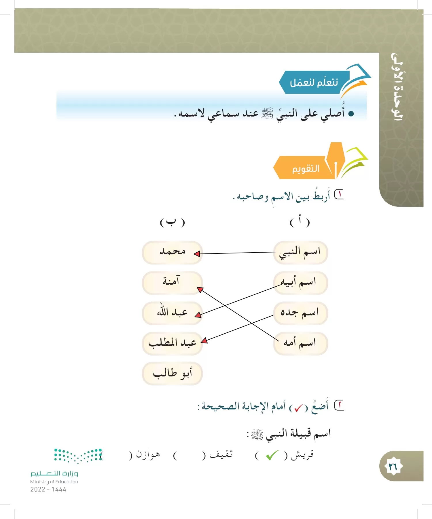 الدراسات الإسلامية (التوحيد- الحديث والسيرة - الفقه والسلوك) page-35