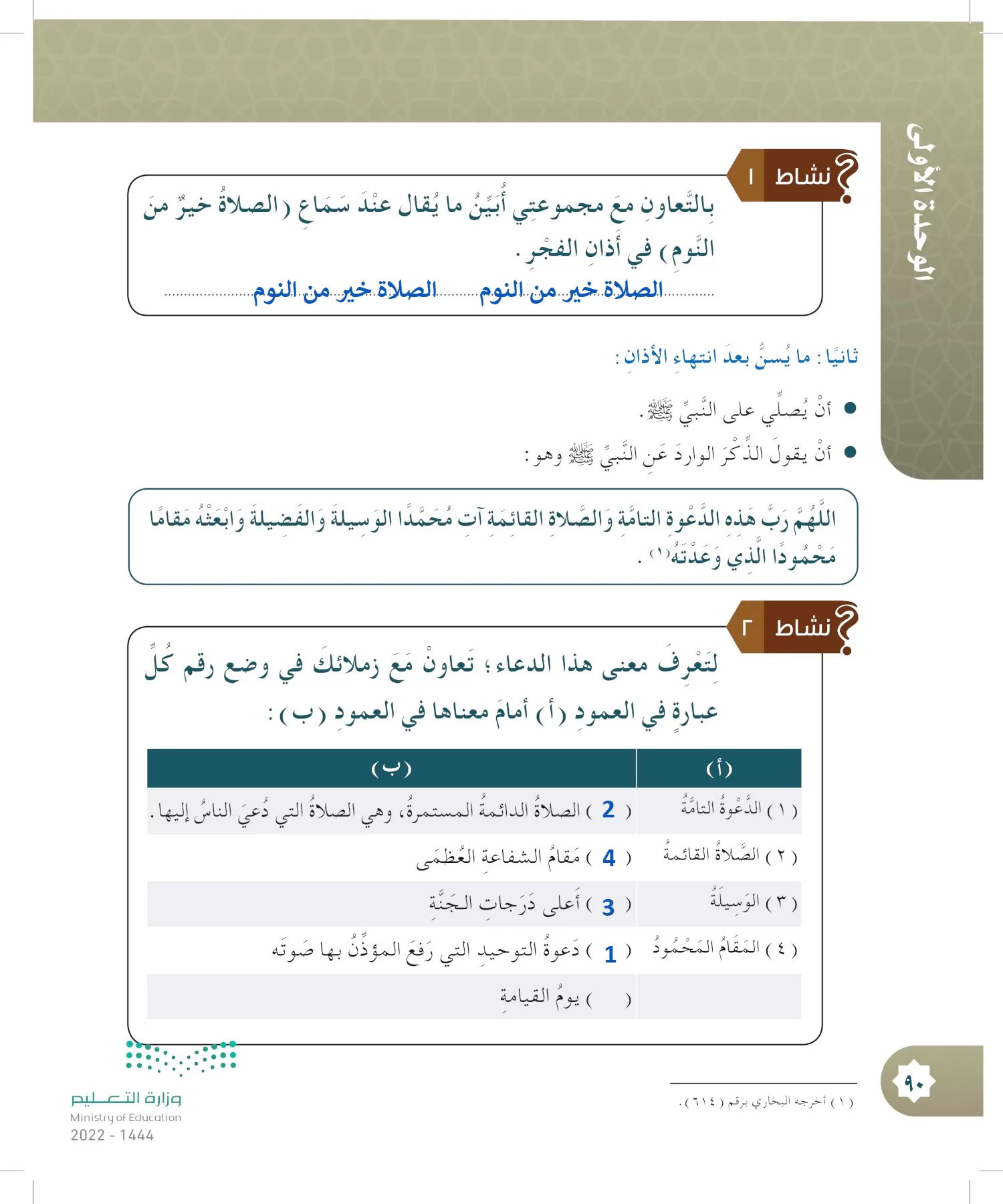 الدراسات الإسلامية (التوحيد- الحديث والسيرة - الفقه والسلوك) page-89