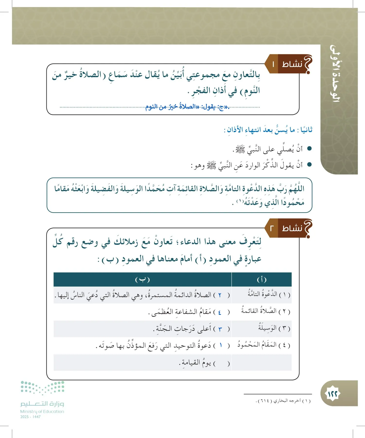 الدراسات الإسلامية (التوحيد- الحديث والسيرة - الفقه والسلوك) page-121