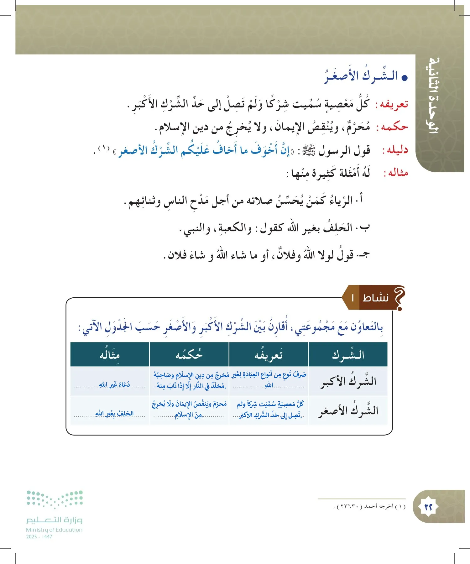 الدراسات الإسلامية (التوحيد- الحديث والسيرة - الفقه والسلوك) page-31